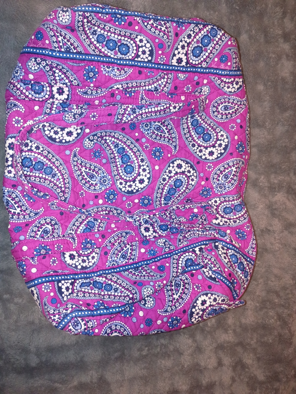 Medium Vera Bradley Purple Paisley Quilted Tote- Vibrant Print